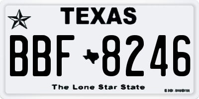 TX license plate BBF8246