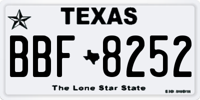 TX license plate BBF8252