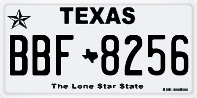 TX license plate BBF8256