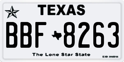 TX license plate BBF8263