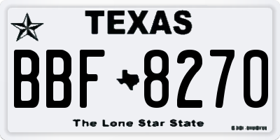 TX license plate BBF8270