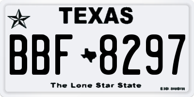TX license plate BBF8297