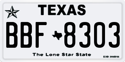TX license plate BBF8303