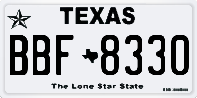 TX license plate BBF8330