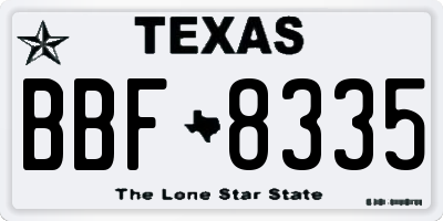TX license plate BBF8335