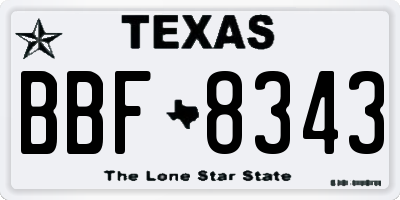 TX license plate BBF8343