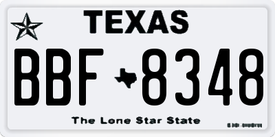 TX license plate BBF8348