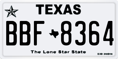 TX license plate BBF8364