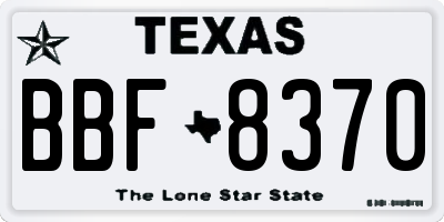 TX license plate BBF8370