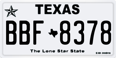 TX license plate BBF8378