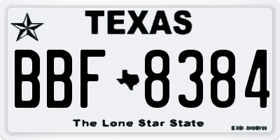 TX license plate BBF8384