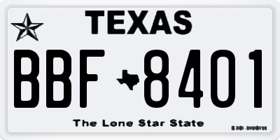 TX license plate BBF8401