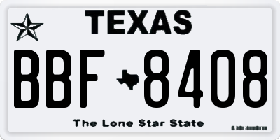 TX license plate BBF8408