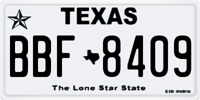 TX license plate BBF8409