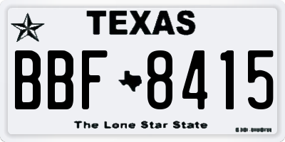TX license plate BBF8415