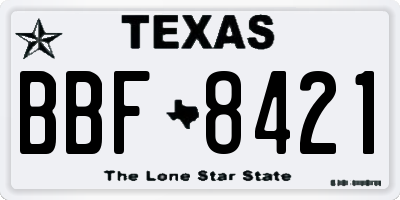 TX license plate BBF8421