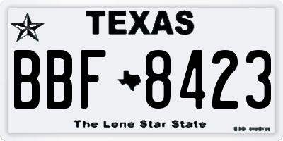 TX license plate BBF8423