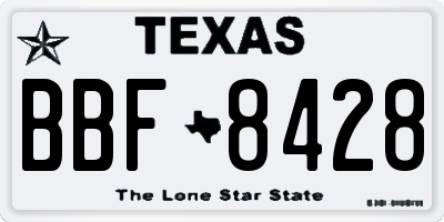 TX license plate BBF8428