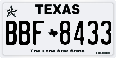 TX license plate BBF8433