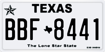 TX license plate BBF8441
