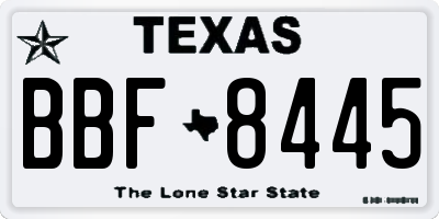 TX license plate BBF8445