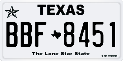 TX license plate BBF8451