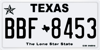 TX license plate BBF8453
