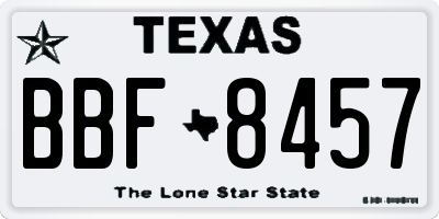 TX license plate BBF8457