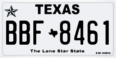 TX license plate BBF8461