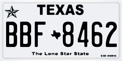 TX license plate BBF8462