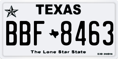 TX license plate BBF8463