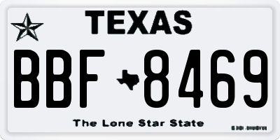 TX license plate BBF8469