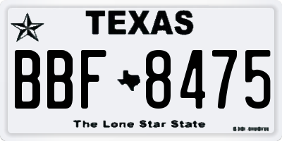 TX license plate BBF8475