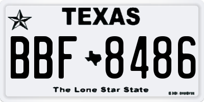 TX license plate BBF8486