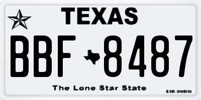TX license plate BBF8487