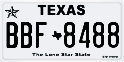TX license plate BBF8488