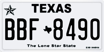 TX license plate BBF8490