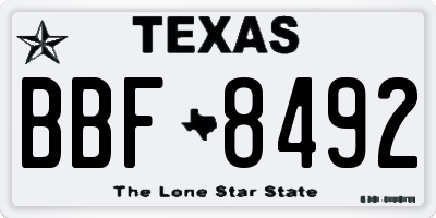 TX license plate BBF8492
