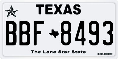 TX license plate BBF8493