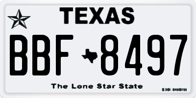 TX license plate BBF8497