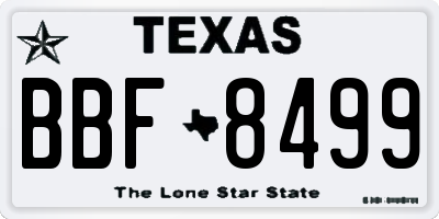 TX license plate BBF8499