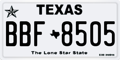 TX license plate BBF8505