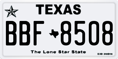 TX license plate BBF8508