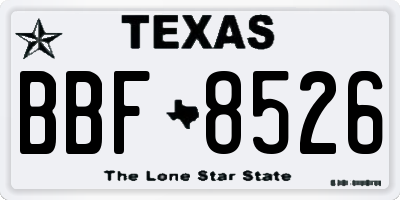 TX license plate BBF8526