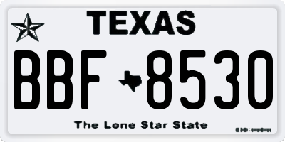 TX license plate BBF8530