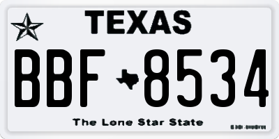 TX license plate BBF8534