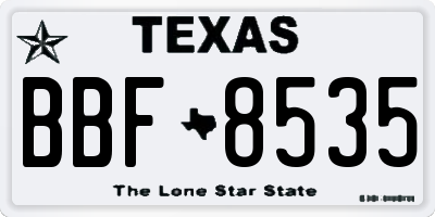 TX license plate BBF8535