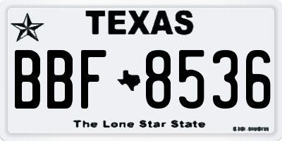 TX license plate BBF8536