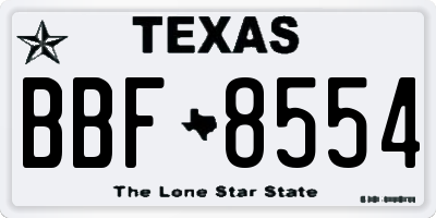 TX license plate BBF8554