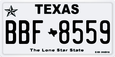 TX license plate BBF8559